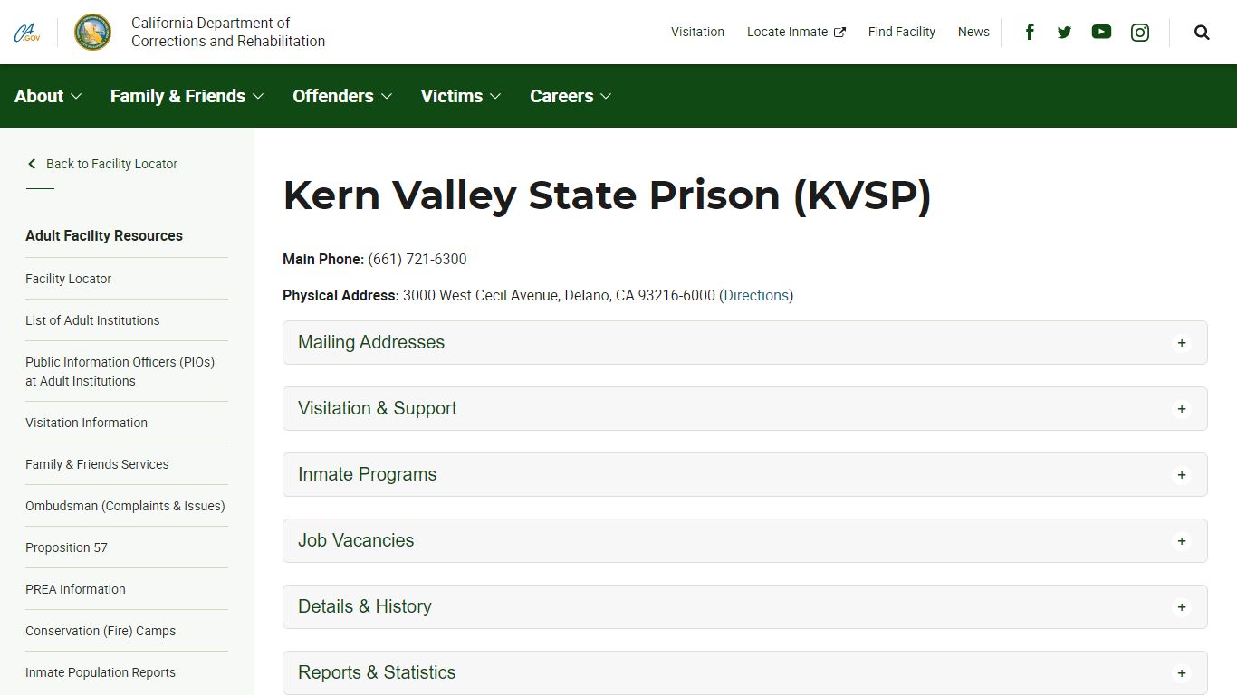 Kern Valley State Prison (KVSP) - California Department of ...